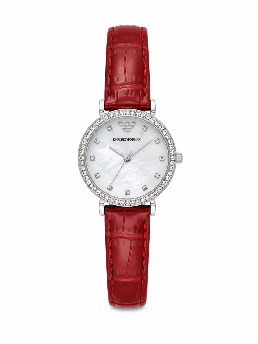 Royal Crystal Red Crocodile Leather Watch