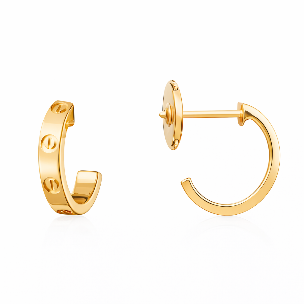 Classic Screw Love Hoop Earrings