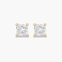 Moissanite Solitaire Princess Studs Earrings