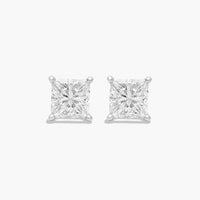 Moissanite Solitaire Princess Studs Earrings
