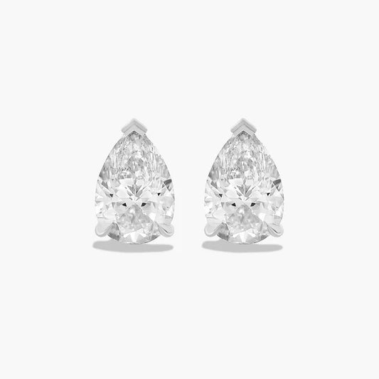 3 Prong Teardrop Stud Earring