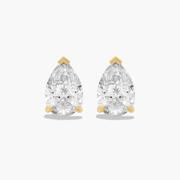3 Prong Teardrop Stud Earring