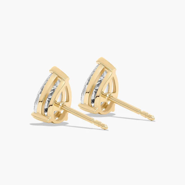 3 Prong Teardrop Stud Earring