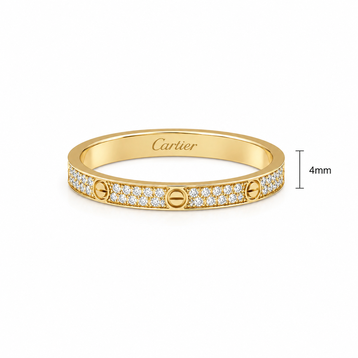 Crystal Screw Love Band Ring