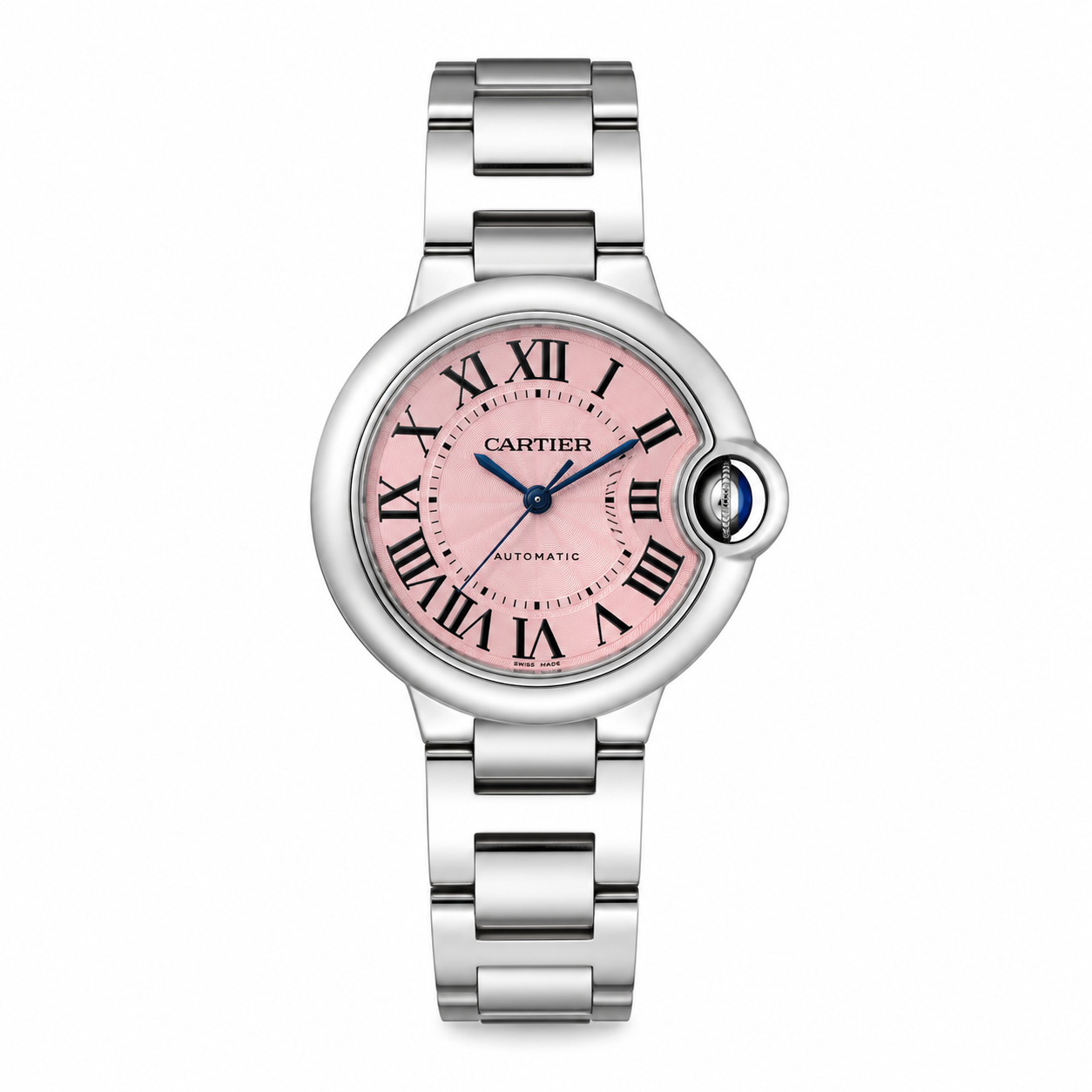 Classic Balloon Round Stainless Steel Watch – Pink Dial