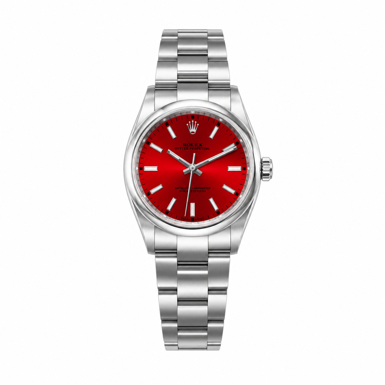 Luxury Oyster Red Dial Watch