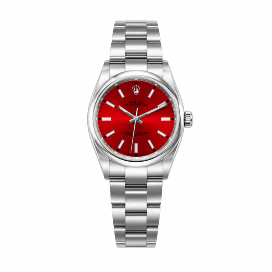Luxury Oyster Red Dial Watch
