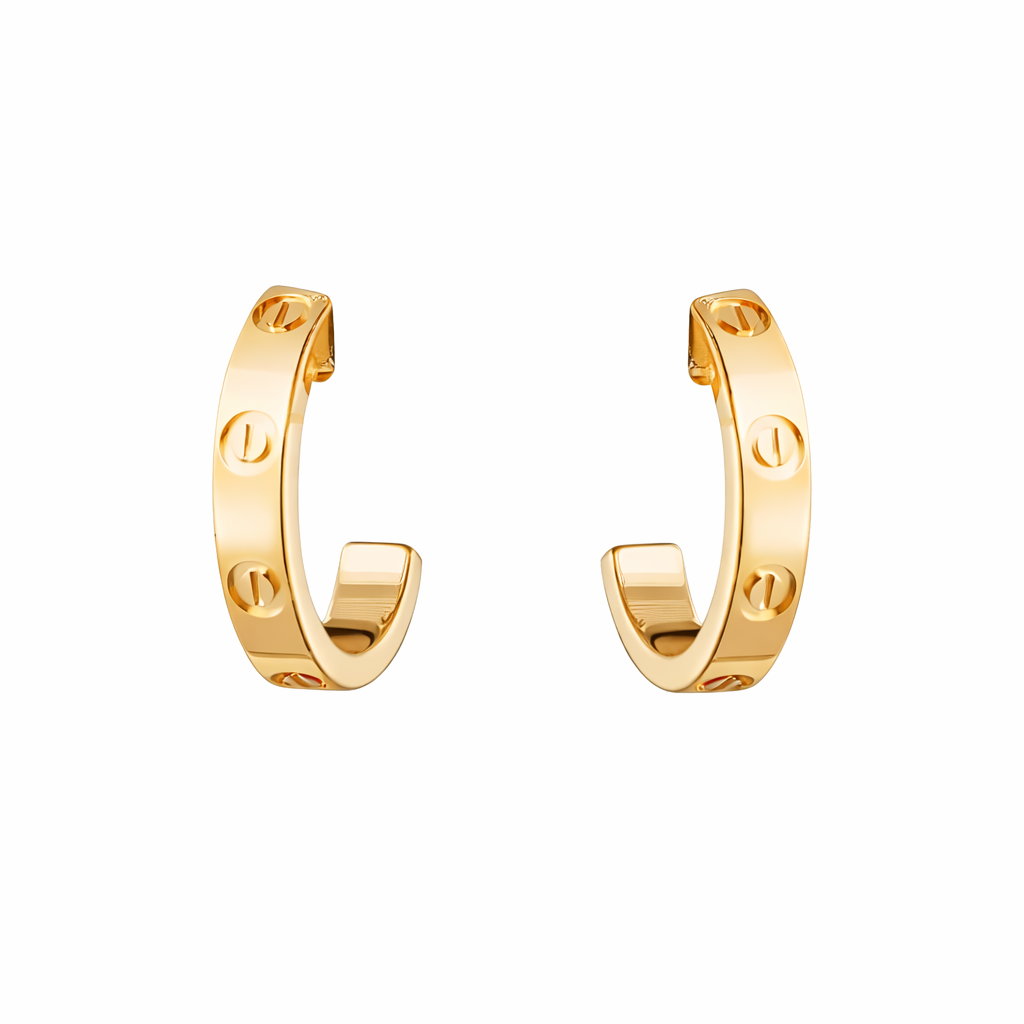 Classic Screw Love Hoop Earrings