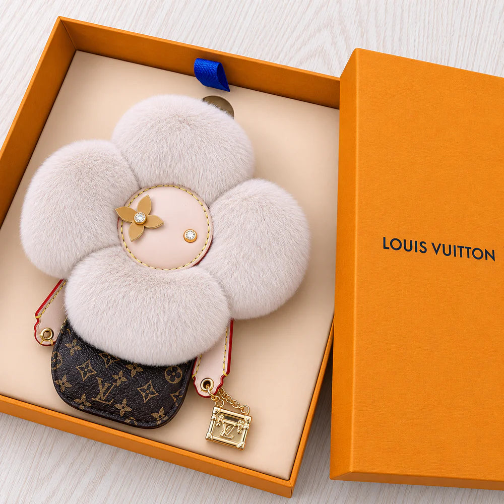 Luxury Plush Flower Bag Charm