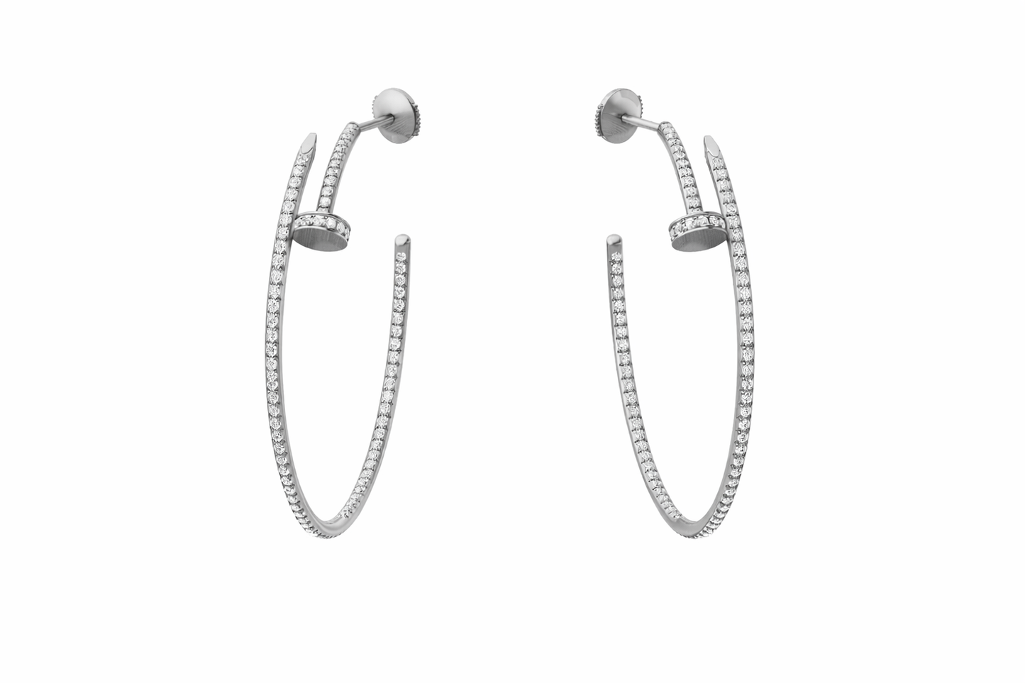 Diamond Nail Hoop Earrings