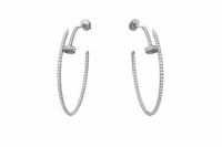 Diamond Nail Hoop Earrings