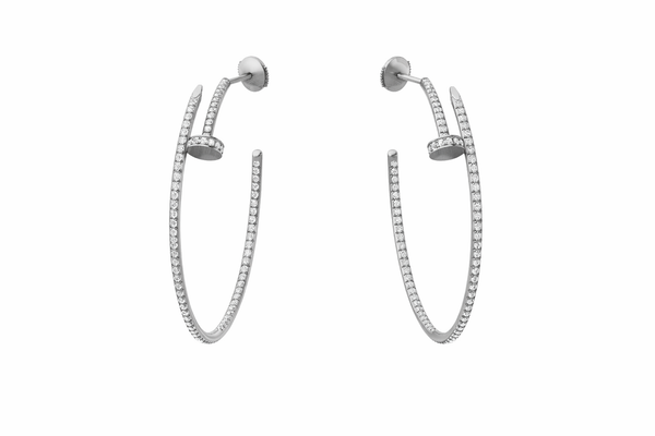 Diamond Nail Hoop Earrings