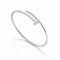 White Gold Nail Bangle Bracelet