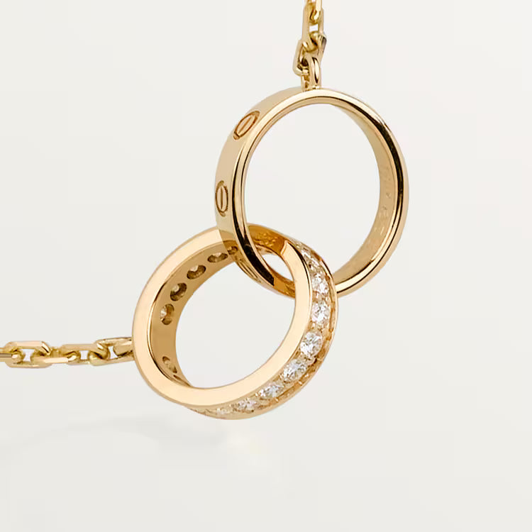 LOVE pendant, half-paved