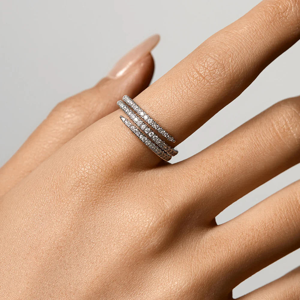 pave spiral ring