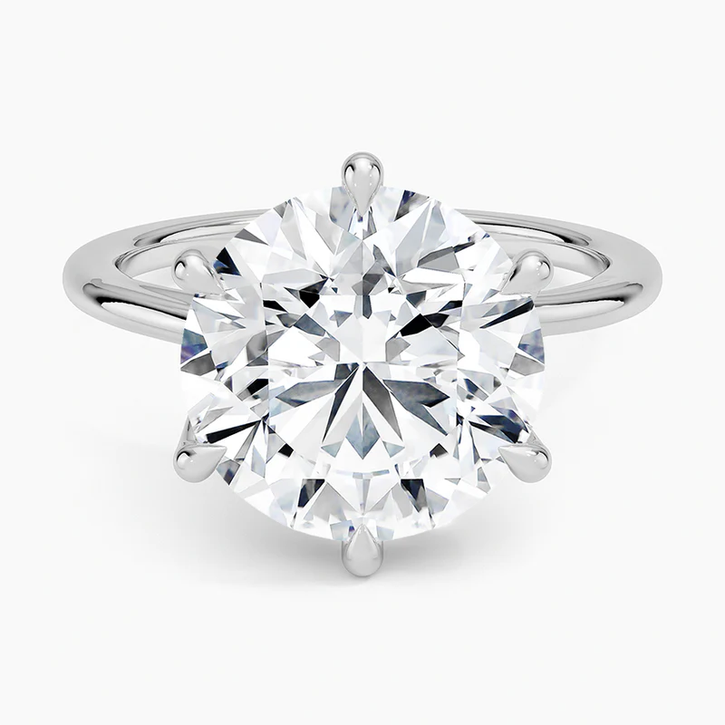 5ct solitaire round engagement ring