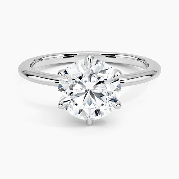 solitaire round engagement ring