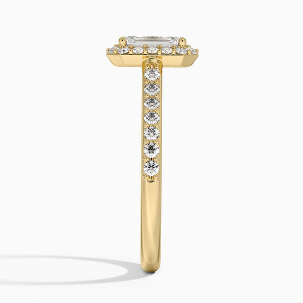 Emerald Cut Halo Ring