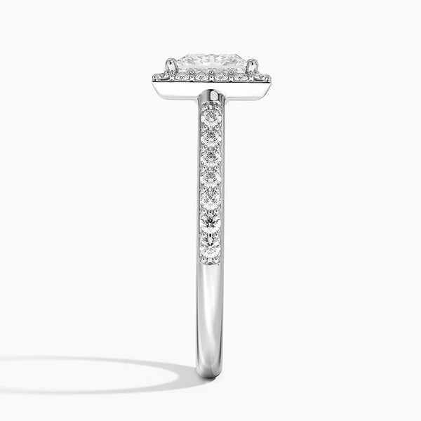 Moissanite Princess Cut Halo Ring