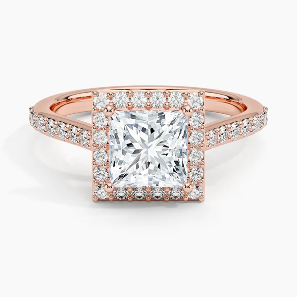 Princess Cut Halo Ring