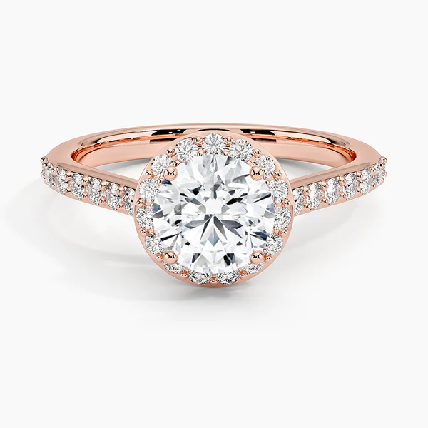 halo round engagement ring