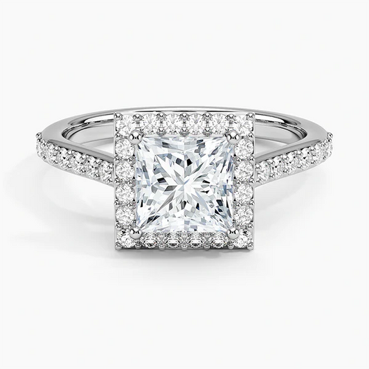 Princess Cut Halo Ring