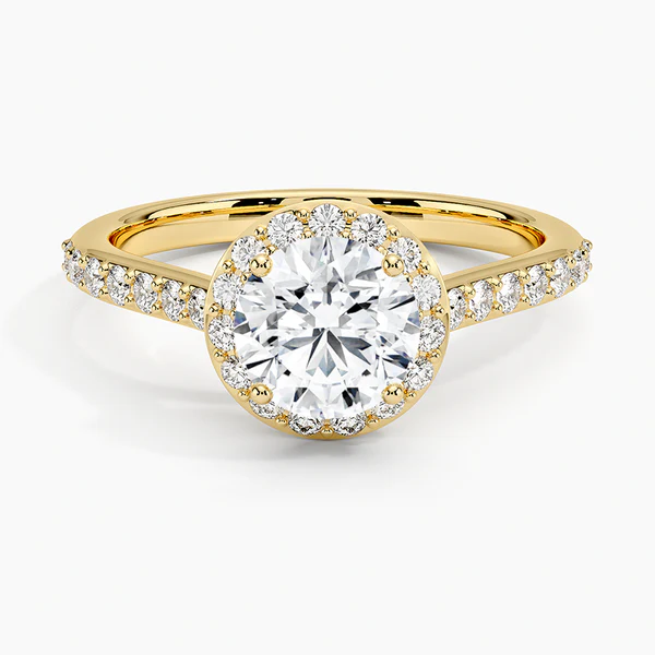 halo round engagement ring