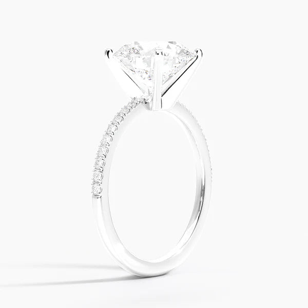 3ct Solitaire Ring on Half Eternity Band