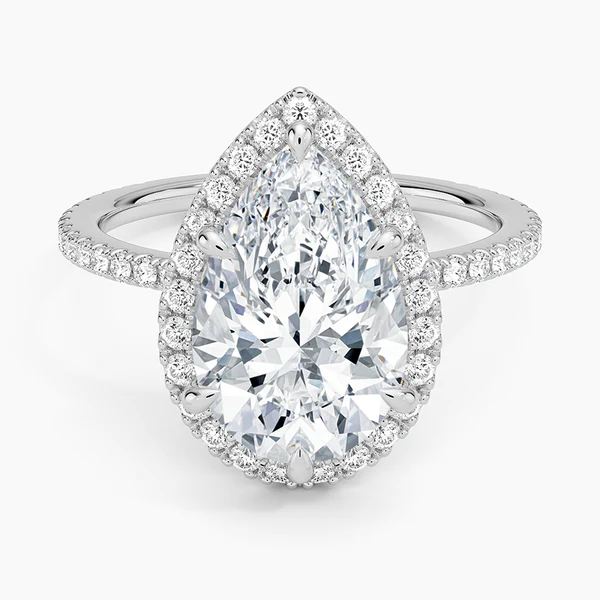 Halo Pear Ring