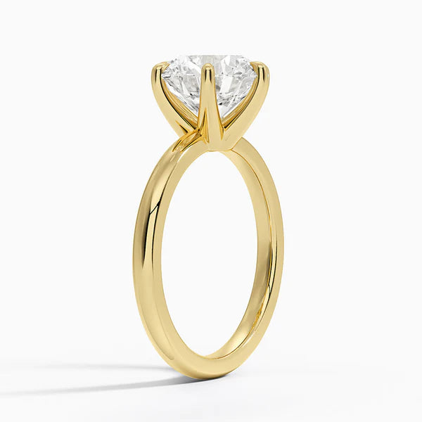 solitaire round engagement ring