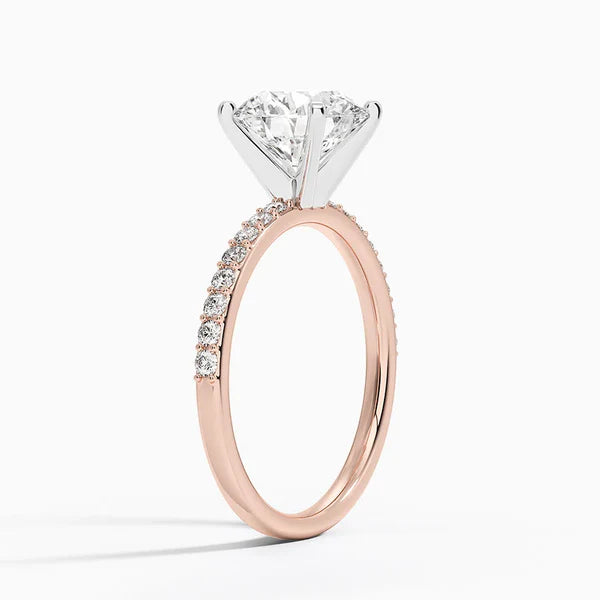 3ct Solitaire Ring on Half Eternity Band