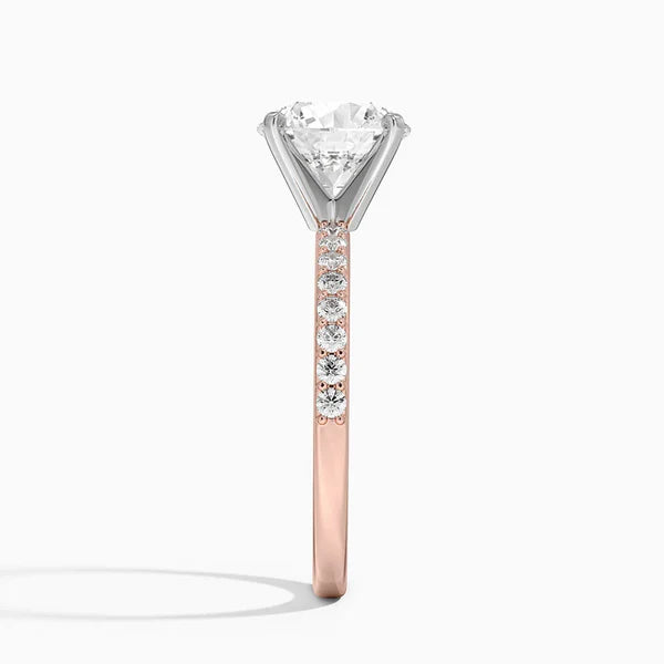 3ct Solitaire Ring on Half Eternity Band