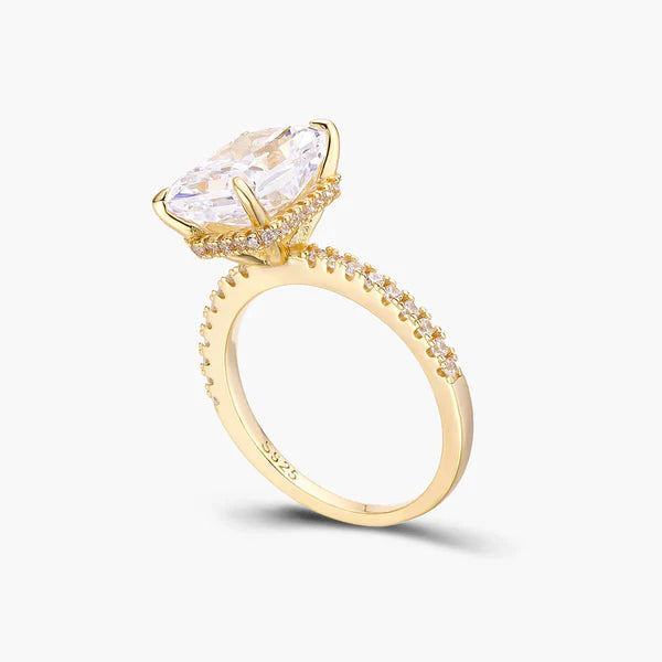 Radiant Cut Solitaire With Half Eternity Band