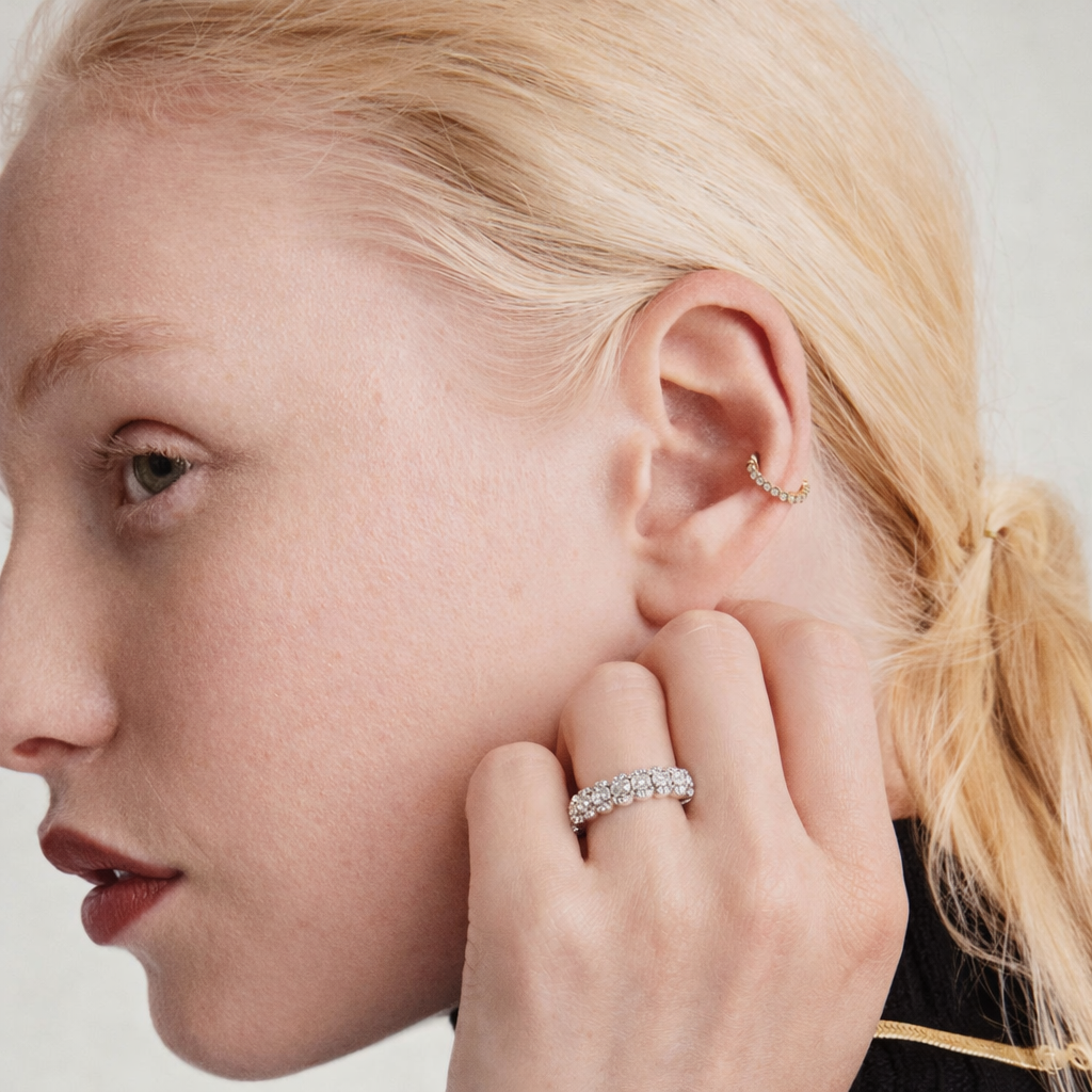 moissanite eternity ring