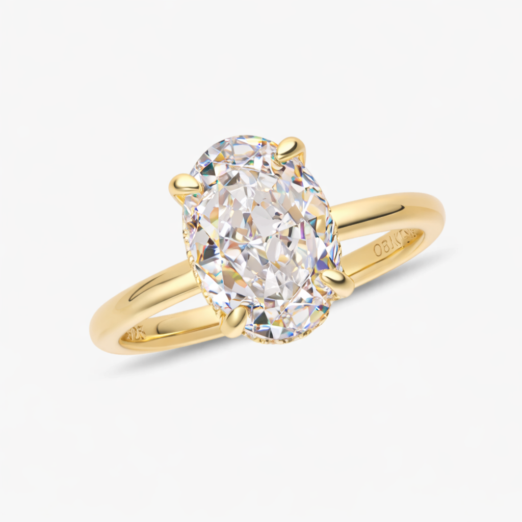 Minimalist Oval Diamond Ring