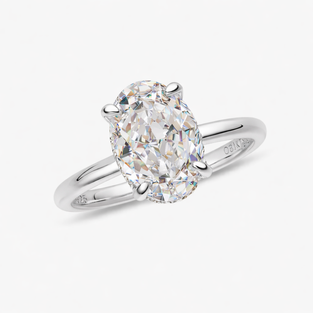 Minimalist Oval Diamond Ring