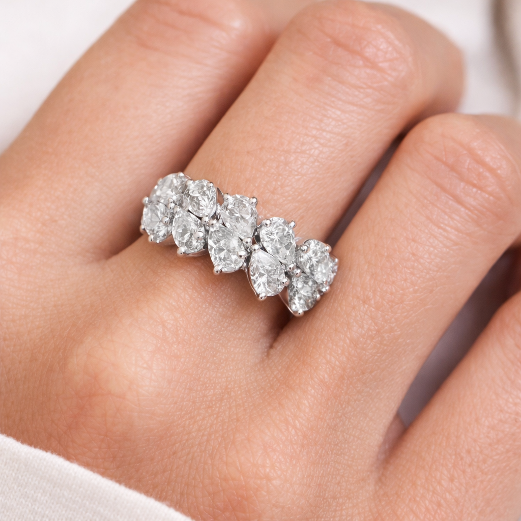 Pear Cut Moissanite Ring