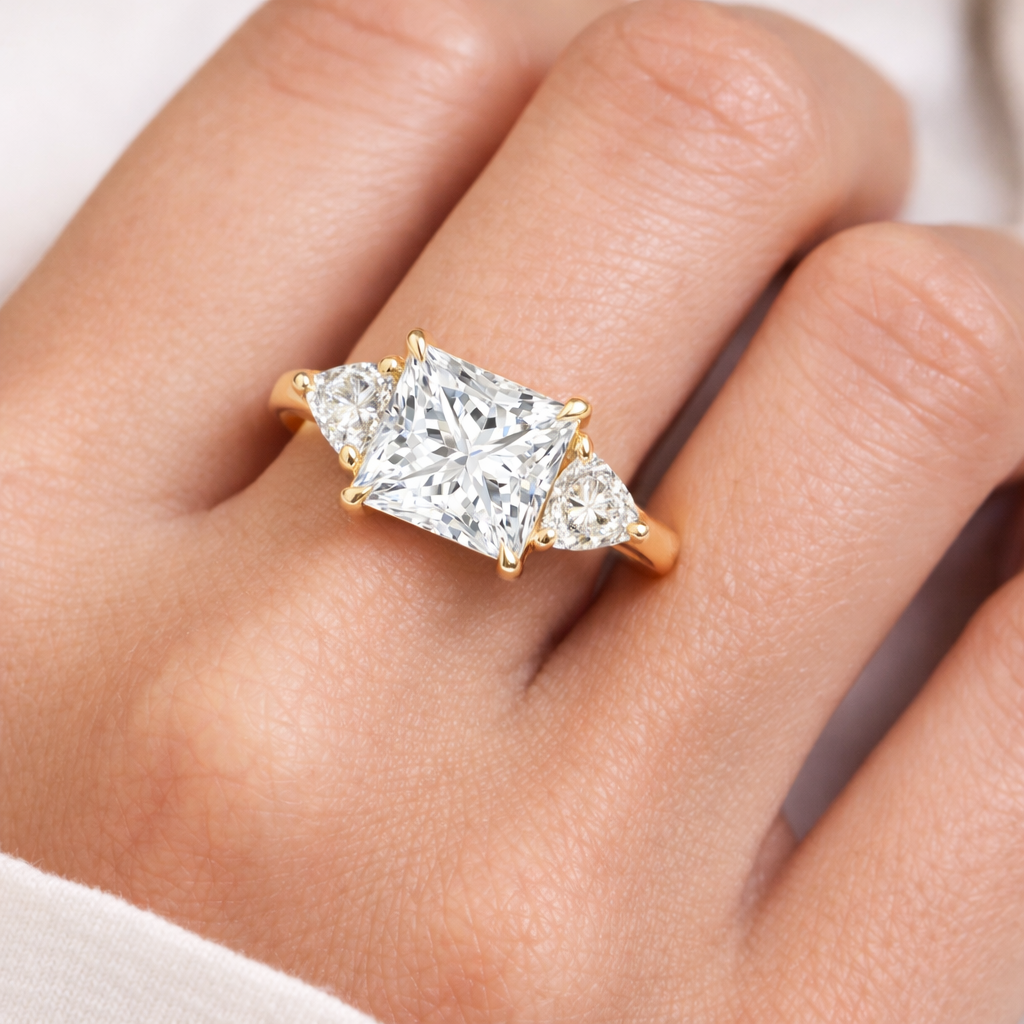 Princess cut Three Stones Ring