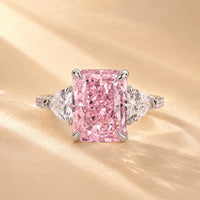 Blush Royale Radiant Pink Three-Stone Ring