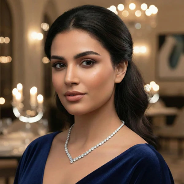 V-Tennis Moissanite Necklace