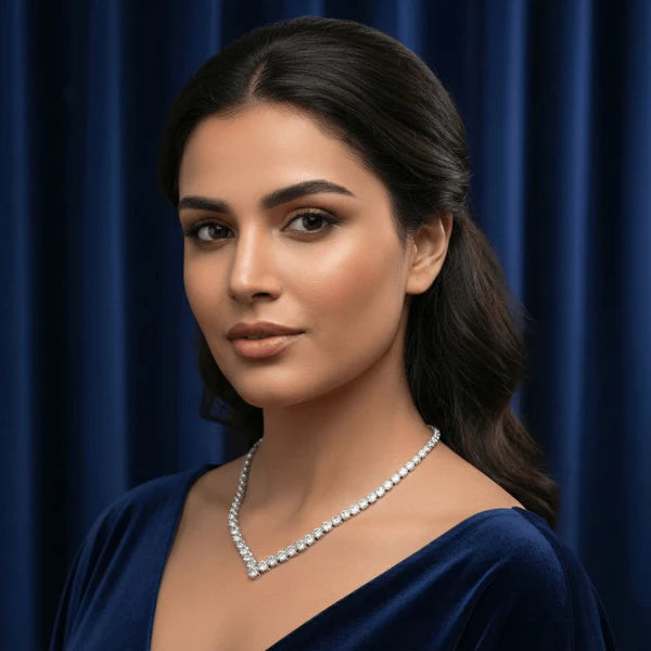 V-Tennis Moissanite Necklace