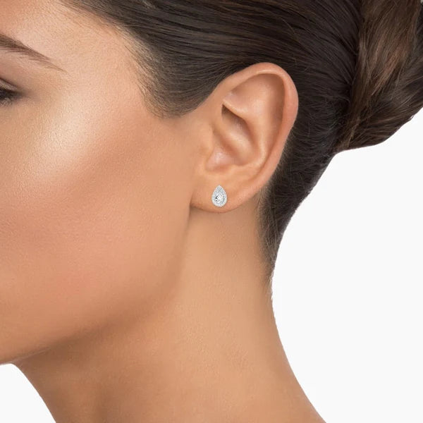 Pear Pave Stud Earrings