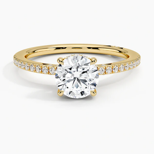 3ct Solitaire Ring on Half Eternity Band