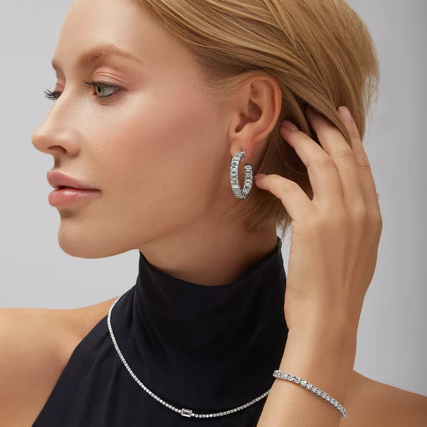 Emerald Cut Hoops