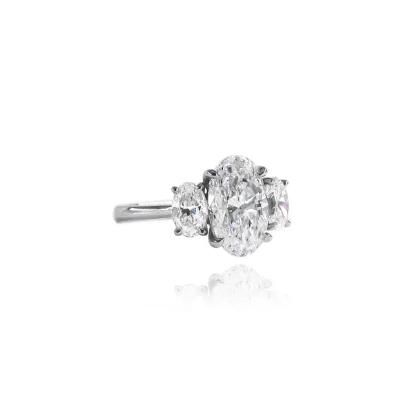 3 Stones Oval Cut Dress Ring