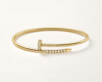 Luxury Nail Gold Bangle Bracelet
