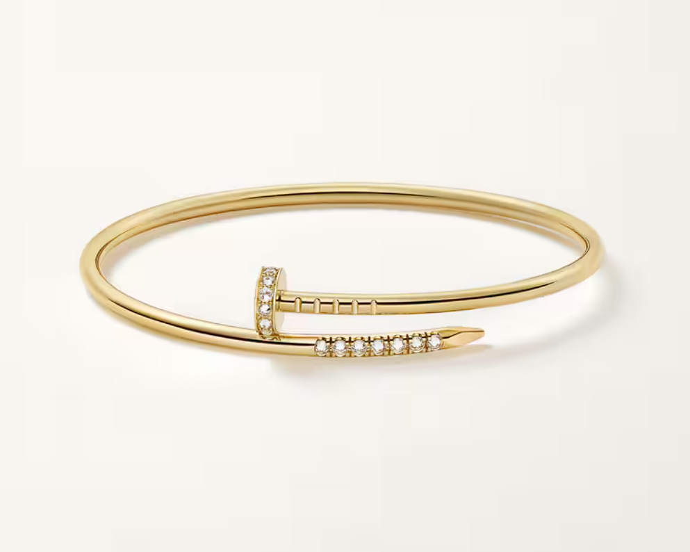 Luxury Nail Gold Bangle Bracelet