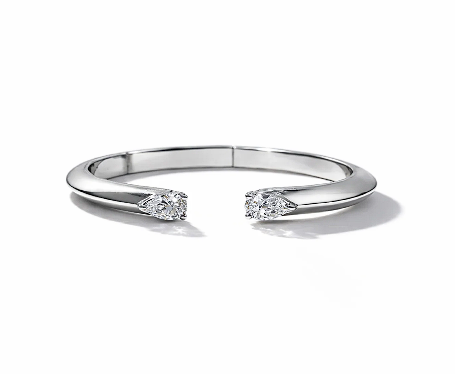Moissanite Open Bracelet – 18K Gold Plated Luxury