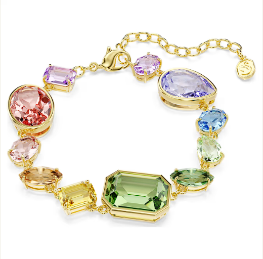 Colorful Moissanite Bracelet – 18K Gold Plated Luxury