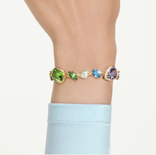 Colorful Moissanite Bracelet – 18K Gold Plated Luxury